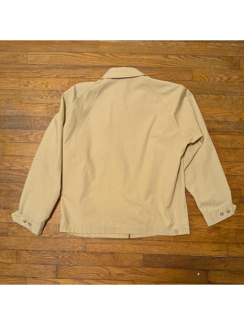 1970s London Fog Harrington Golf Jacket Tan Khaki Full Zip Mens 42R - Picture 8 of 8
